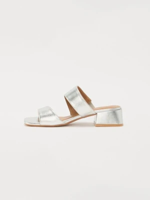 Klapki na obcasie Anna Field By Zalando srebrny
