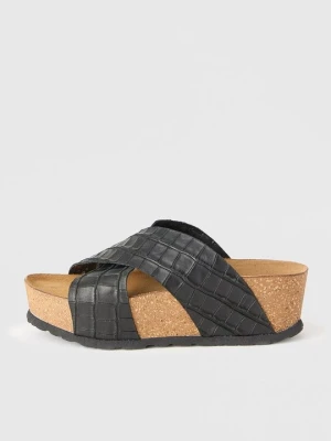 Klapki na obcasie Copenhagen Shoes czarny