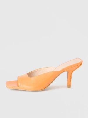Klapki na obcasie Copenhagen Shoes pomarańczowy