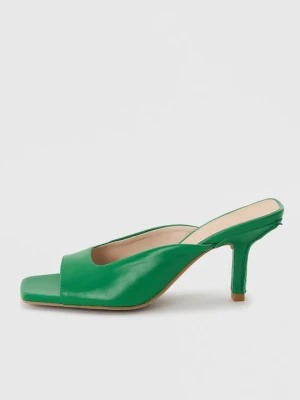 Klapki na obcasie Copenhagen Shoes zielony