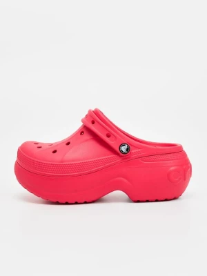 Klapki na obcasie Crocs jagodowy