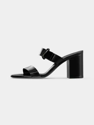 Klapki na obcasie Emporio Armani czarny