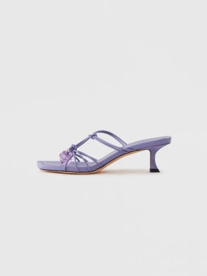 Klapki na obcasie Jimmy Choo jasnobrązowy