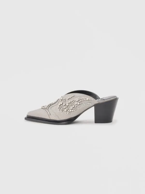 Klapki na obcasie Jimmy Choo srebrny