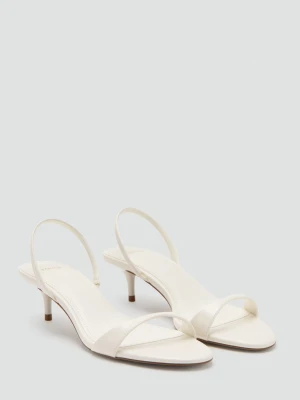 Klapki na obcasie kaczuszka kremowy / écru - Kobieta - - MANGO