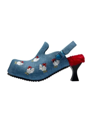 Klapki na obcasie Koi Footwear niebieski