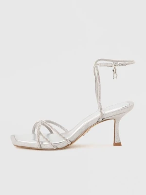Klapki na obcasie Steve Madden srebrny
