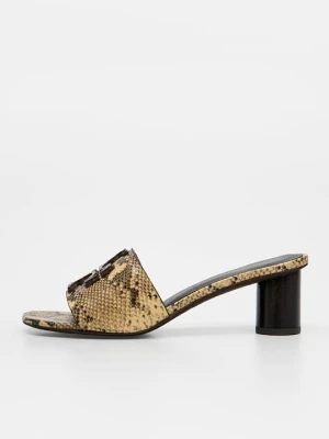 Klapki na obcasie Tory Burch brązowy