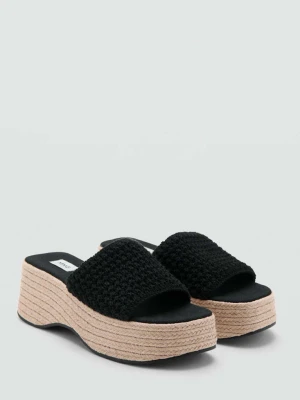 Klapki na platformie czarny - Dziewczyna - - MANGO TEEN