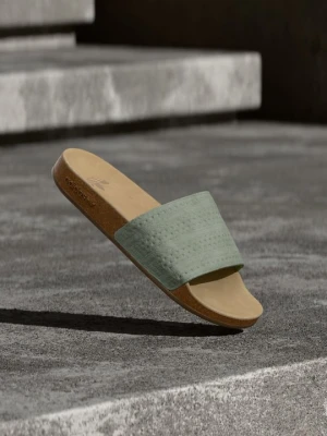 Klapki płaskie adidas Originals jasnozielony
