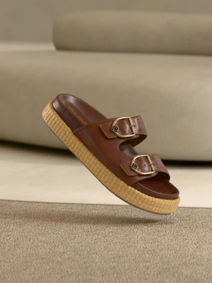 Klapki płaskie Anna Field Wide Fit By Zalando brązowy