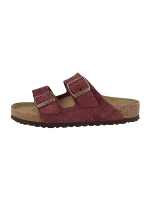 Klapki płaskie Birkenstock bordowy