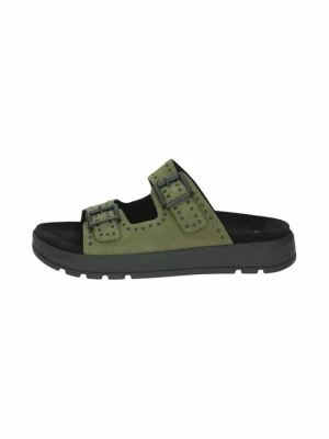 Klapki płaskie Caprice khaki