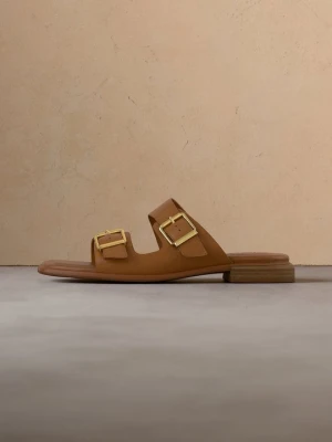 Klapki płaskie Clarks tan