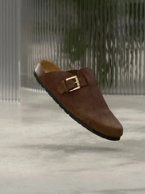 Klapki płaskie Copenhagen Shoes ciemnobrązowy