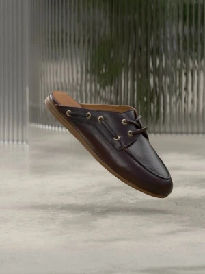 Klapki płaskie Copenhagen Shoes ciemnobrązowy