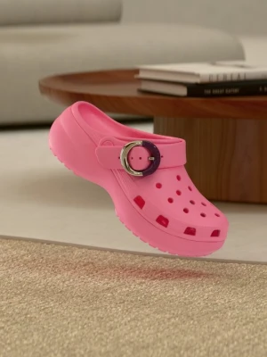 Klapki płaskie Crocs różowy