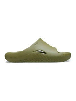 Klapki płaskie Crocs zielony