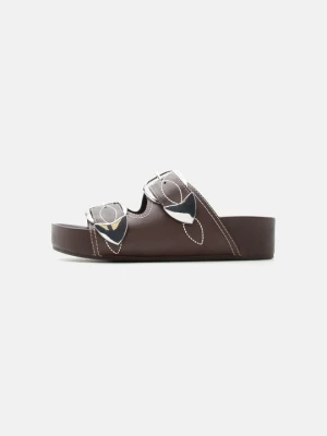 Klapki płaskie Loeffler Randall ciemnobrązowy
