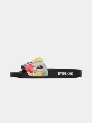 Klapki płaskie LOVE MOSCHINO zielony