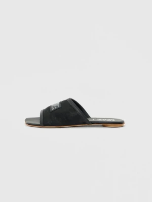 Klapki płaskie MM6 Maison Margiela czarny