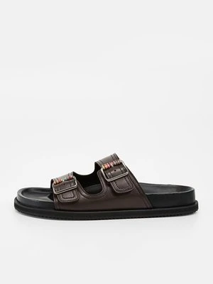Klapki płaskie Paul Smith brązowy