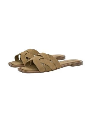 Klapki płaskie PULL&BEAR beżowy