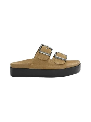 Klapki płaskie PULL&BEAR brązowy