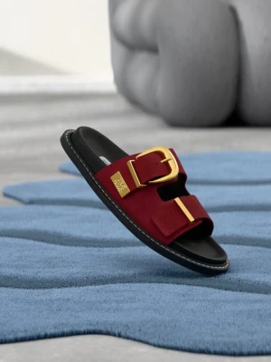 Klapki płaskie Steve Madden bordowy