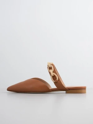 Klapki płaskie Stuart Weitzman jasnobrązowy