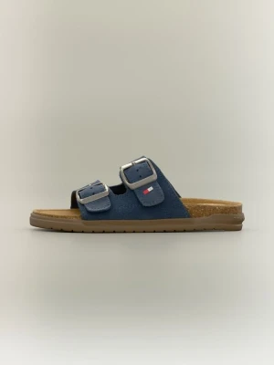 Klapki płaskie Tommy Hilfiger niebieski denim