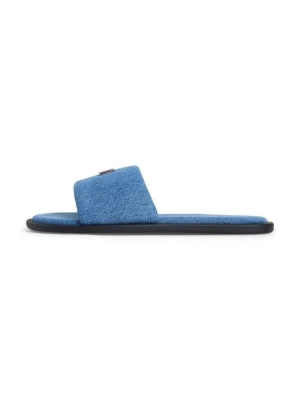 Klapki płaskie Tommy Jeans niebieski denim