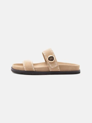 Klapki płaskie Tory Burch beżowy