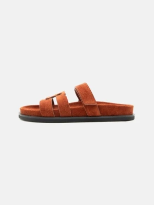 Klapki płaskie Tory Burch ciemnoczerwony