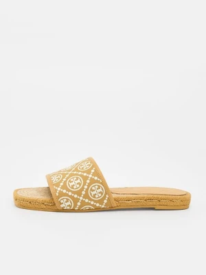Klapki płaskie Tory Burch piaskowy