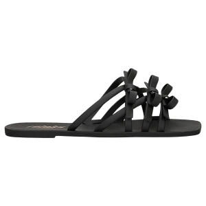 Czarne klapki basenowe damskie relaks z kokardkami r 74037-11