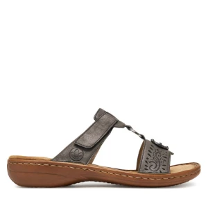 Klapki Rieker 608K1-45 Szary