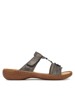 Klapki Rieker 608K1-45 Szary