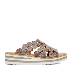 Klapki Rieker CEO-V02R8-90 Złoty