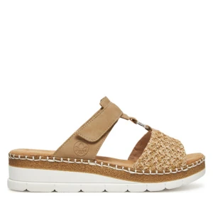 Klapki Rieker V1243-60 Beżowy