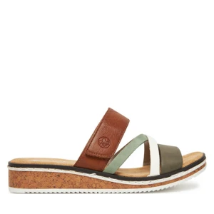 Klapki Rieker V3652-91 Brązowy