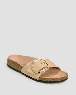Klapki Skórzane Damskie Birkenstock Madrid Big Buckle Natural Leather Patent