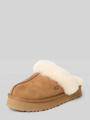 Klapki skórzane z wyhaftowanym logo model ‘DISQUETTE’ Ugg