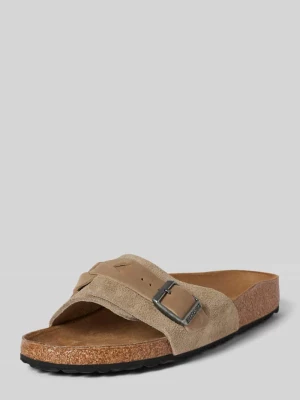 Klapki skórzane ze sprzączką model ‘Pula’ Birkenstock