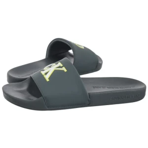 Klapki Slide Jelly Mono Pu Seaside Aqua/White YM0YM01281 02M (CK673-a) Calvin Klein