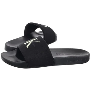 Klapki Slide Monologo Cv Ck Black/White Jade YM0YM01367 01M (CK672-a) Calvin Klein