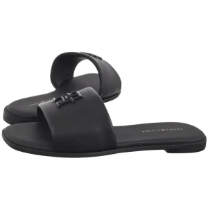 Klapki TH Logo Hardware Leather Mule Black FW0FW08806 BDS (TH1320-b) Tommy Hilfiger