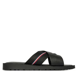 Klapki Tommy Hilfiger Core Hilfiger Lth Criss C Sandal FM0FM05783 Czarny