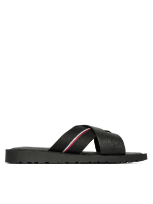 Klapki Tommy Hilfiger Core Hilfiger Lth Criss C Sandal FM0FM05783 Czarny