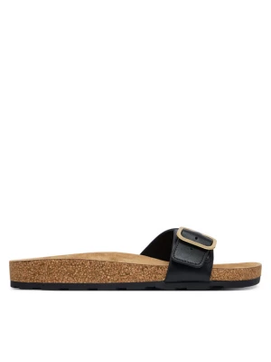 Klapki Tommy Hilfiger Cork Footbed Slip-On Sandals FW0FW09344 Czarny